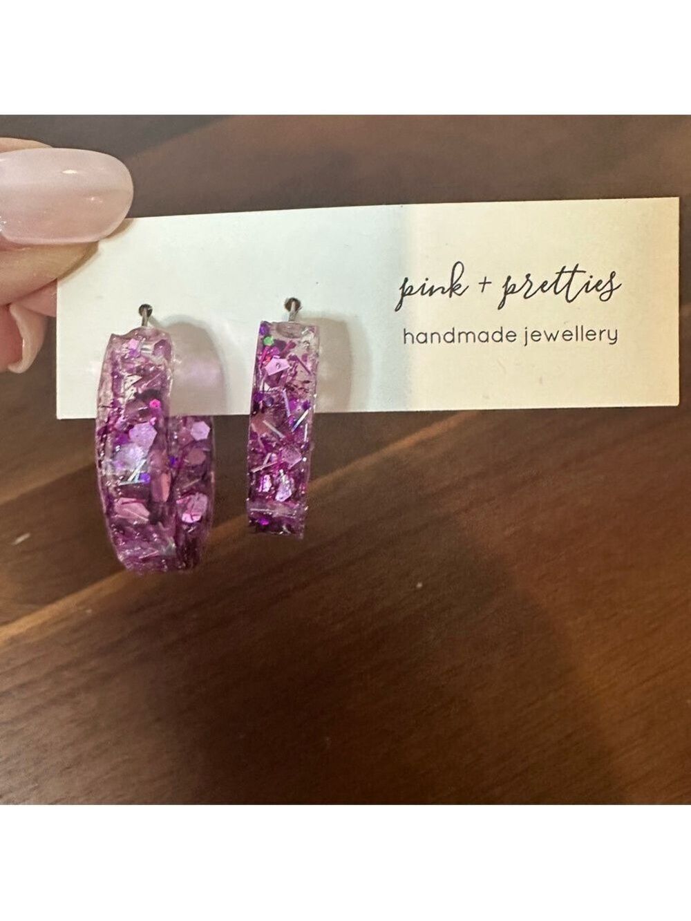 Pink/ Purple Plastic Hoop Earnings Pink & Pretties
